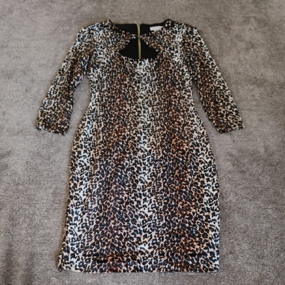 Cache NWT Velvet Leopard Dress Cut Out Front